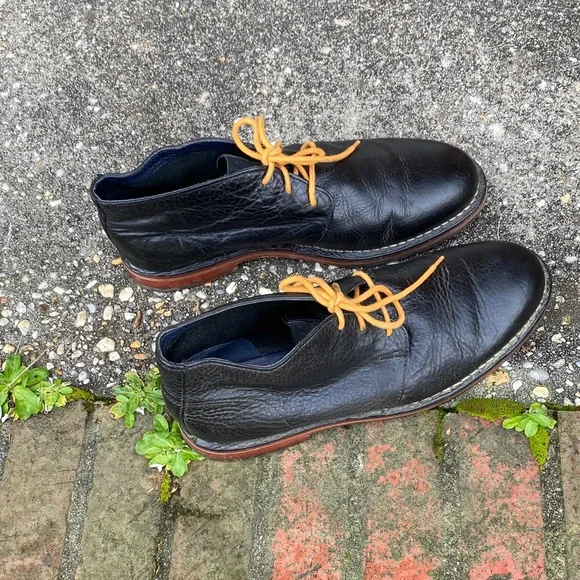 Cole Haan Black Chukka Boots with Tan Laces - Picture 3 of 8